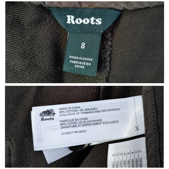Roots Utility Pants French Terry Patch Pocket Ankle Length Size 8 - Picture 15 of 15
